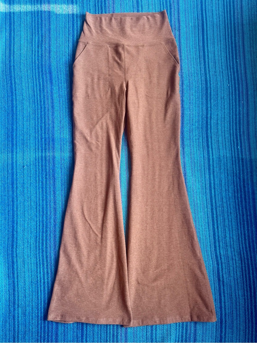 Beyond Yoga Brown High Waist Spacedye Flare Pants with Pockets